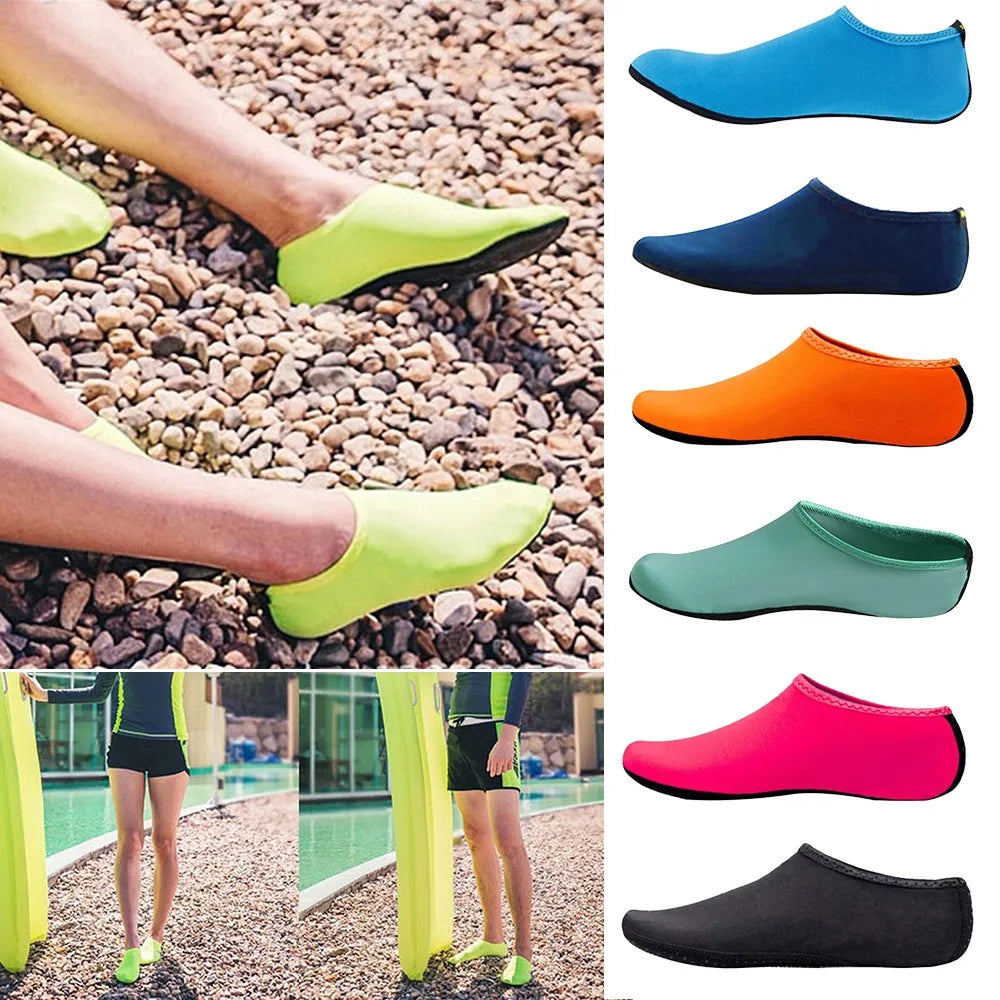 MOONBIFFY Quick-Dry Water Shoes - Unisex Aqua Socks for Swimming, Diving & Beach