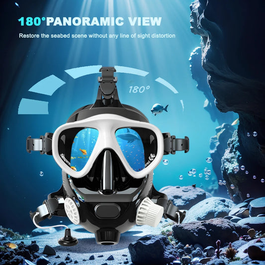 ChikaDIV Full Face Diving Mask with Camera Mount - Compatible with 1L+ Scuba Tanks