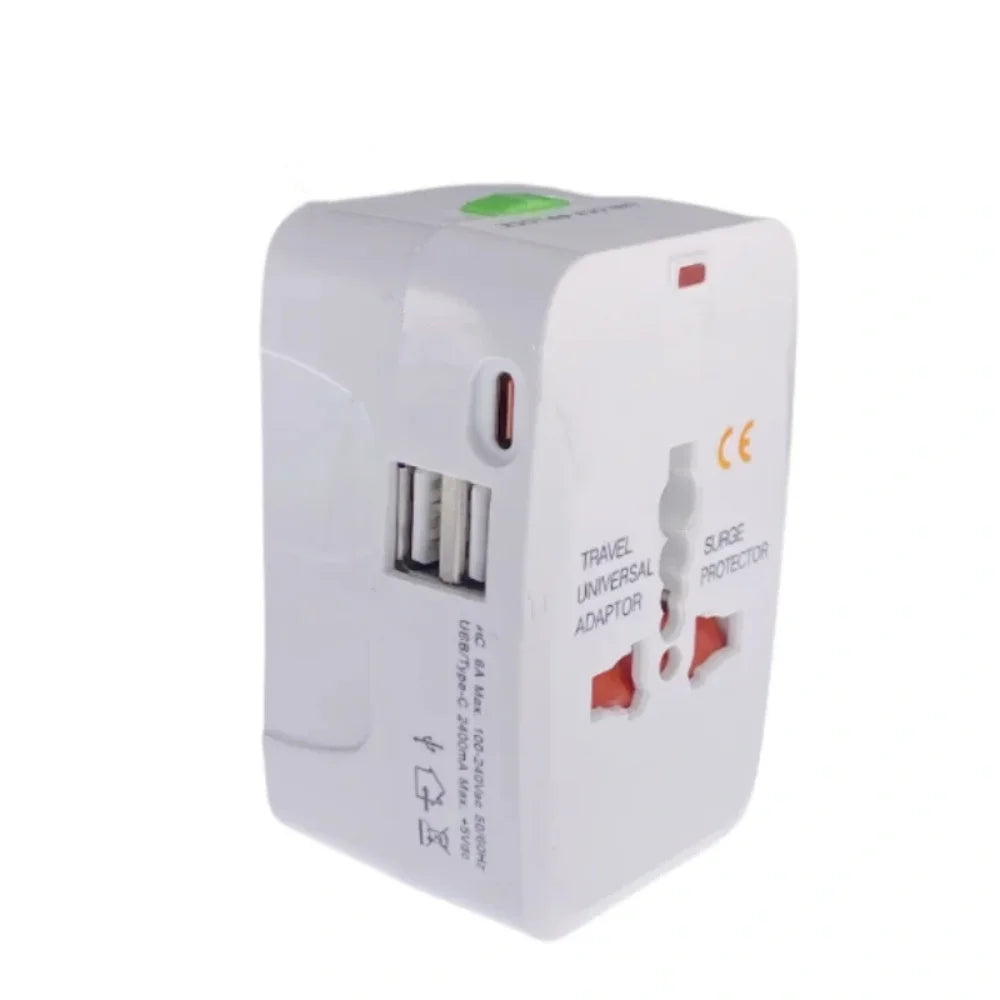 Universal Travel Adapter - All-in-One International Plug with Dual USB & Type-C Ports