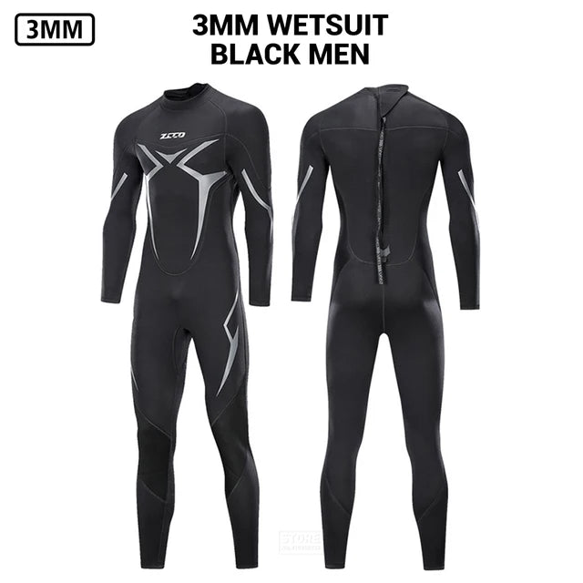 Men's 3mm Neoprene Wetsuit - Professional Diving & Surfing Suit