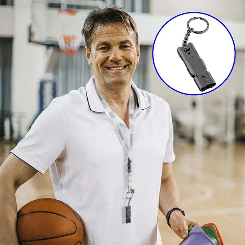 Emergency Safety Whistle - 180dB Aluminum Alloy Double Tube for Outdoor Survival