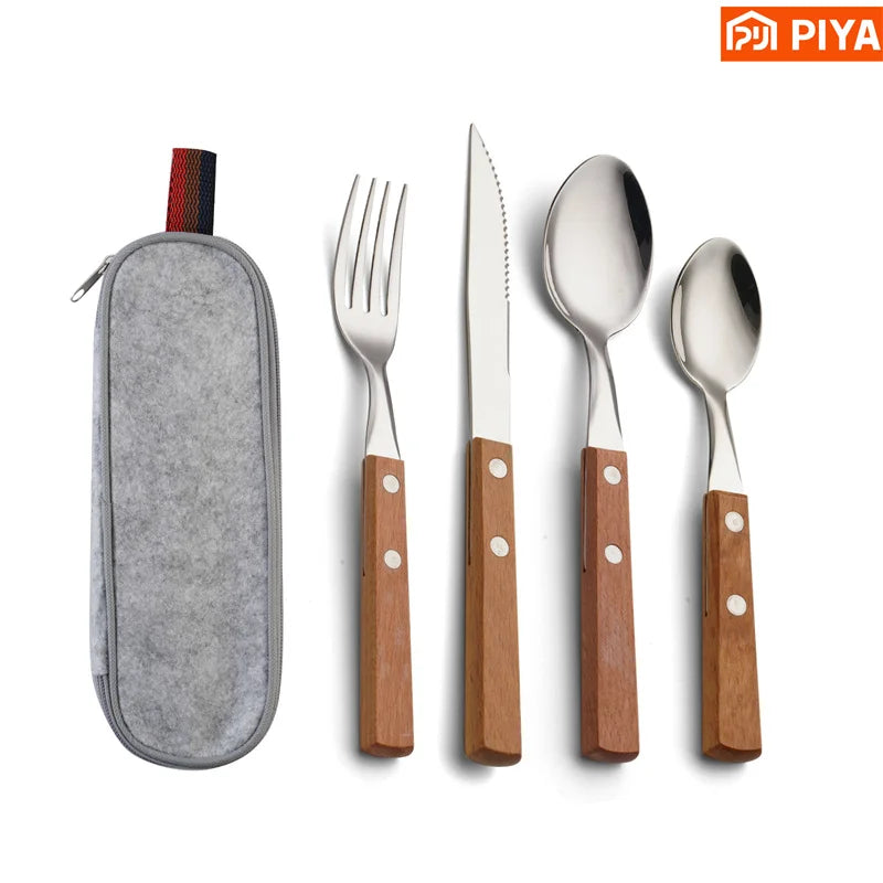 Premium Stainless Steel Travel Utensils Set with Carrying Case