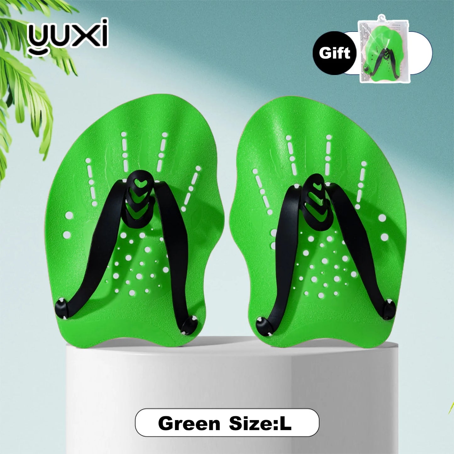 Silicone Swimming Hand Paddles - Adjustable Webbed Gloves for Training & Snorkeling