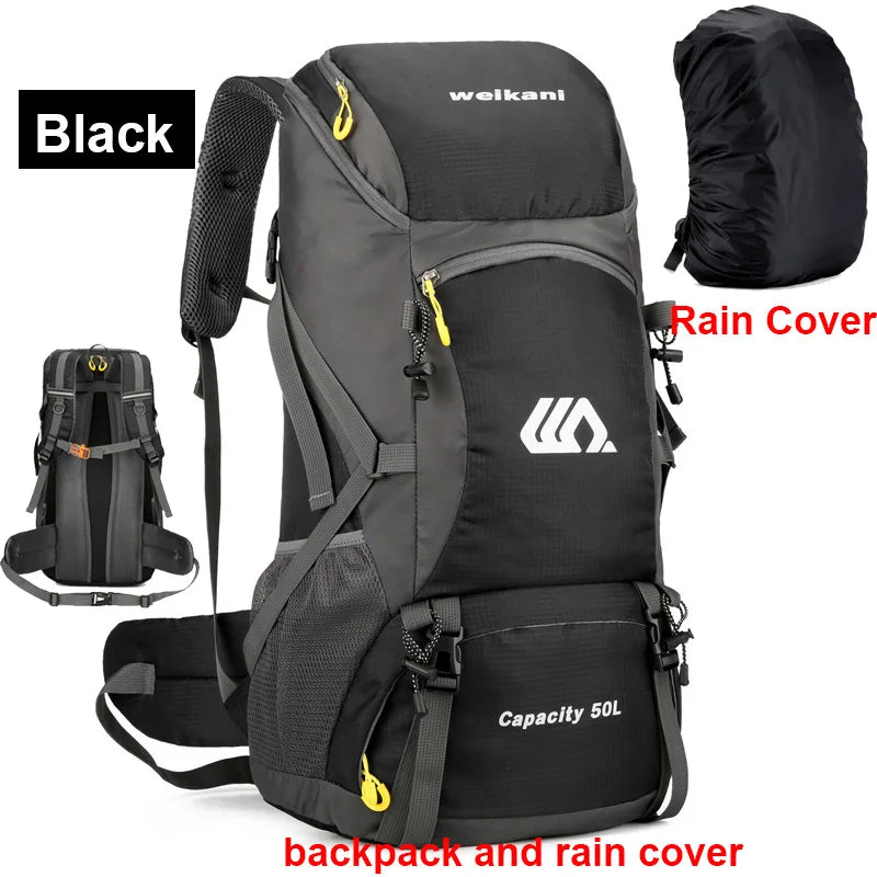 50L Large Capacity Travel Backpack - Waterproof Hiking Rucksack for Outdoor Adventures