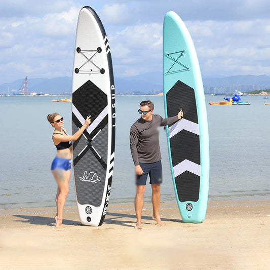 LinDo Inflatable Stand Up Paddle Board - Complete SUP Set with Paddle, Fin & Pump