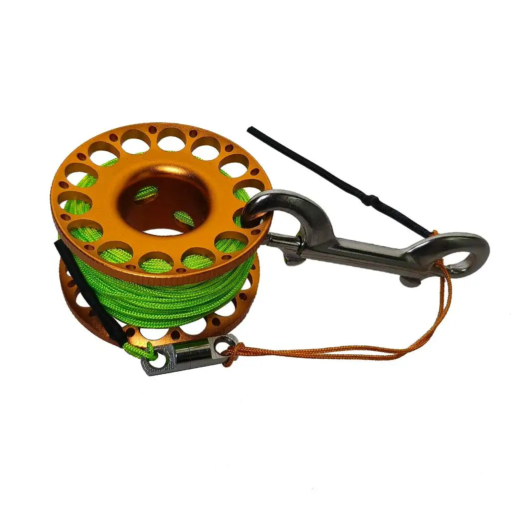 Professional 30M Aluminum Alloy Scuba Diving Finger Reel with Double-Ended Hook