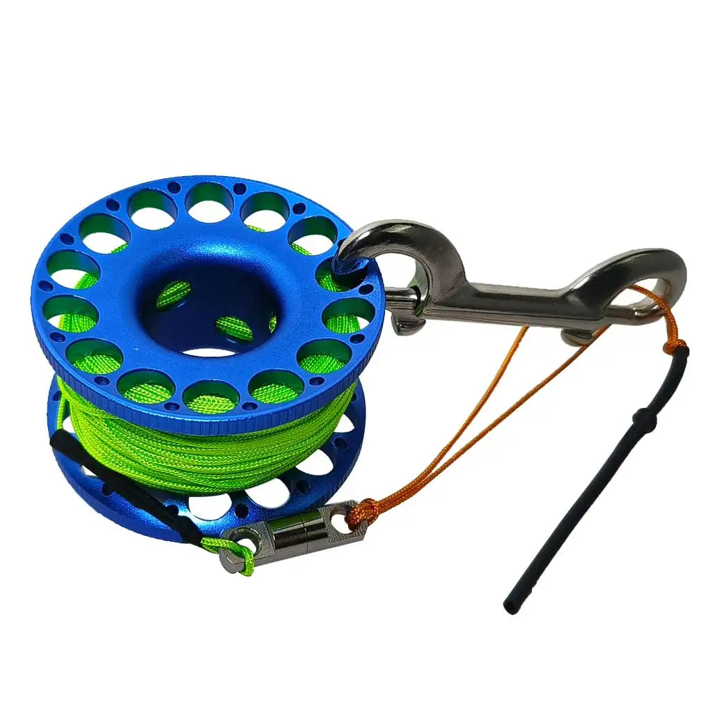 Professional 30M Aluminum Alloy Scuba Diving Finger Reel with Double-Ended Hook