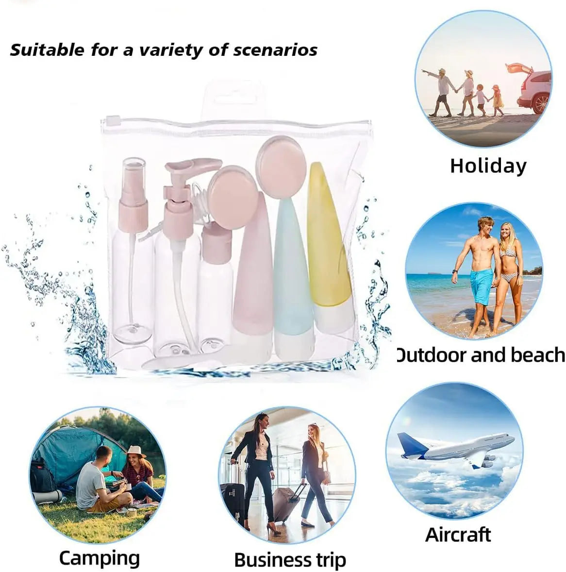 Travel Refillable Bottle Set - TSA Approved Leak-Proof Containers for Toiletries